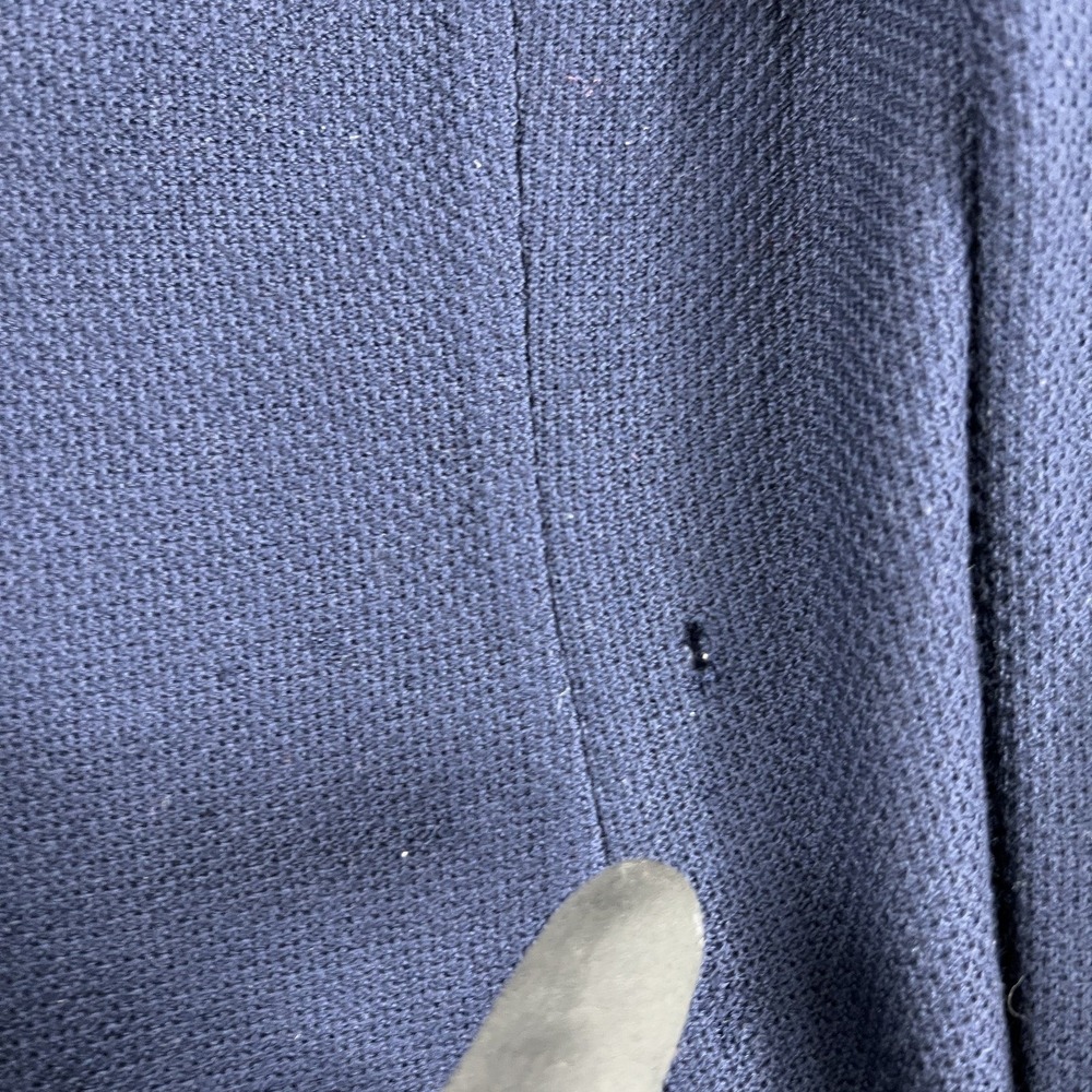 St John Collection Marie Gray Medium Women Santana Knit Blazer Navy Gold Buttons - Picture 4 of 12
